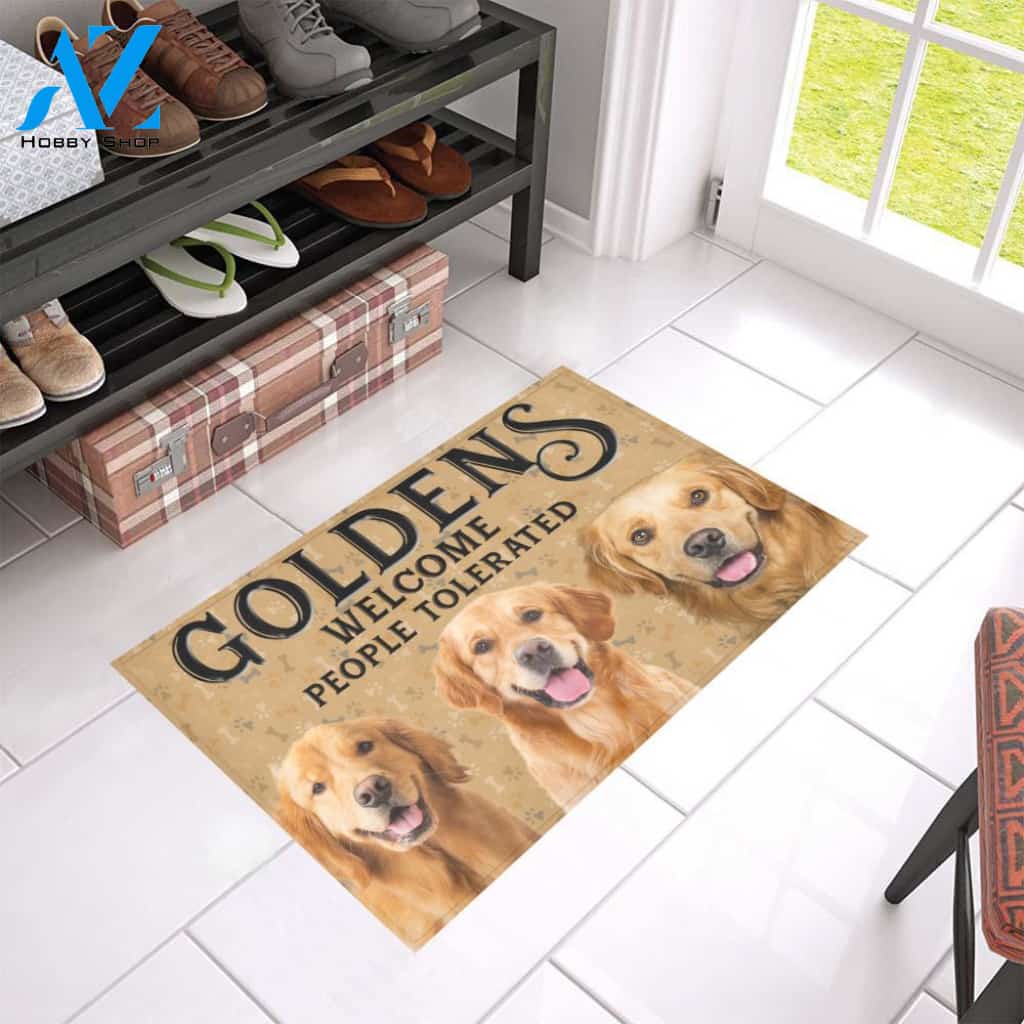Welcome People Tolerated Indoor And Outdoor Doormat Warm House Gift Welcome Mat Gift For Dog Lovers Birthday Gift