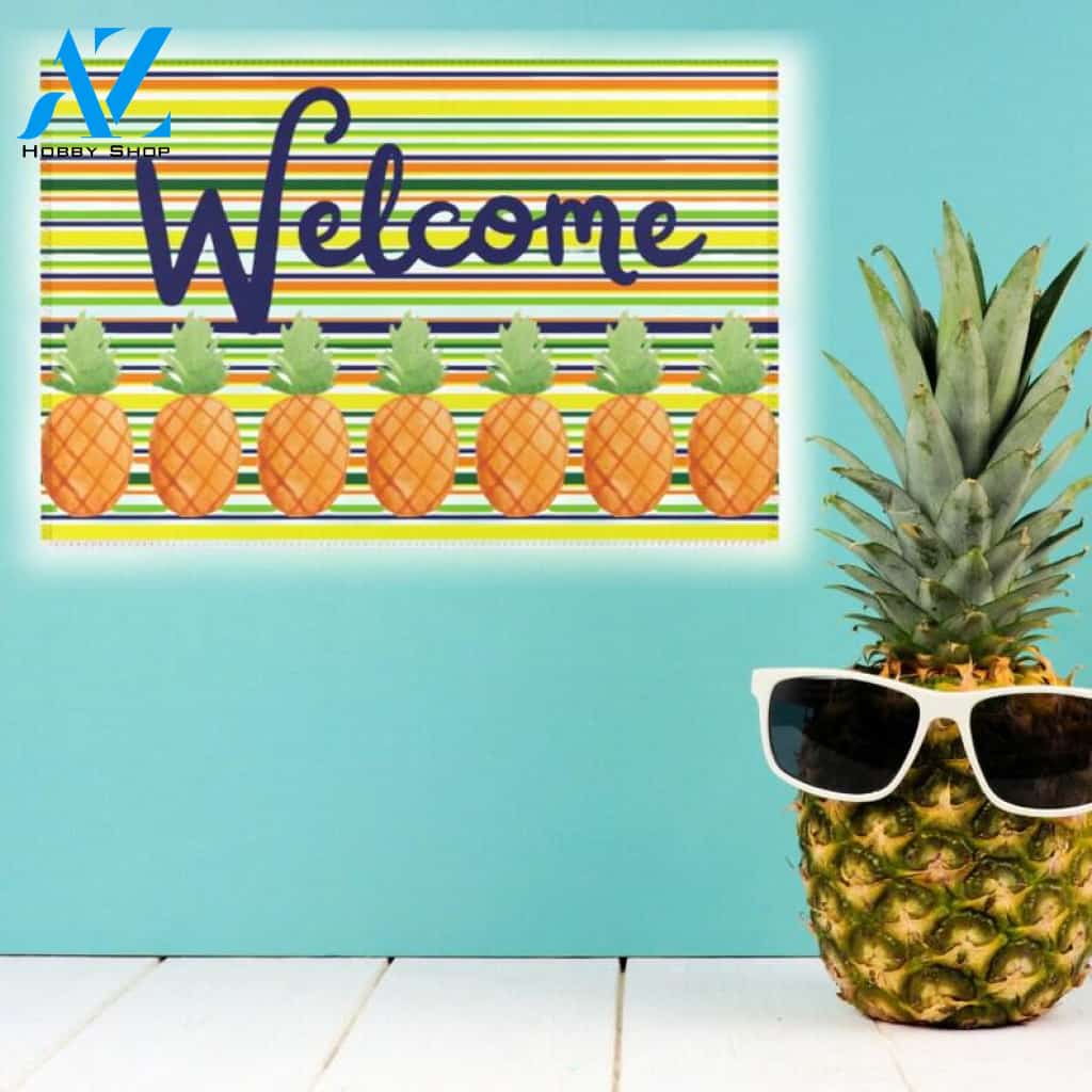 Welcome Pineapples Fruit Doormat Indoor And Outdoor Mat Entrance Rug Sweet Home Decor Closing Gift Gift For Friend Family Fruit Lovers Gift Idea