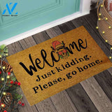 Welcome Please Go Home - Skull Coir Pattern Print Doormat