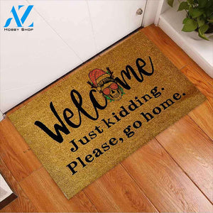 Welcome Please Go Home - Skull Coir Pattern Print Doormat