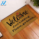 Welcome Please Go Home - Skull Coir Pattern Print Doormat
