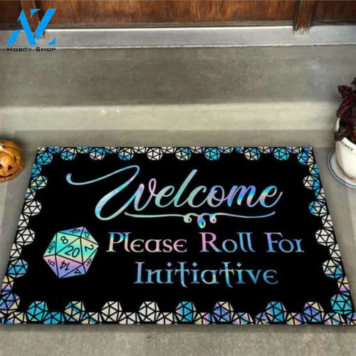 Welcome please roll for initiative D&D Doormat | Welcome Mat | House Warming Gift