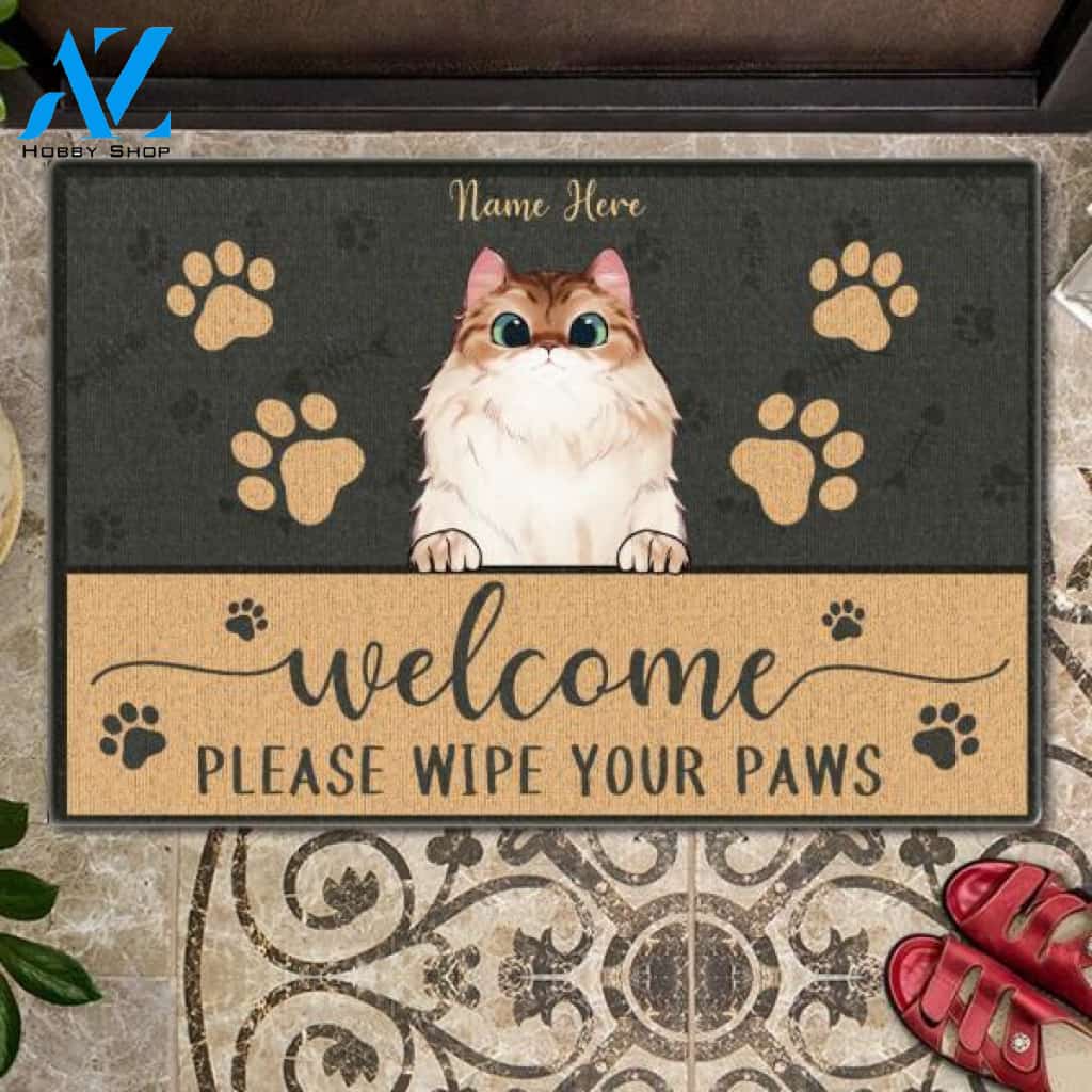 Welcome Please Wipe Your Paws Customized Doormat | Welcome Mat | House Warming Gift