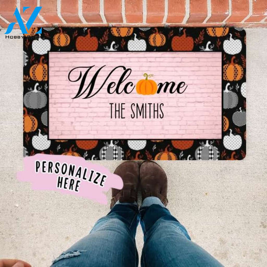 Welcome Pumpkin, Pumpkin Doormat, Halloween Gift, Personalized Door Mat, Hey Pumpkin Doormat, Fall Doormat, Fall Decor, Halloween Decor, Custom Welcome Mat