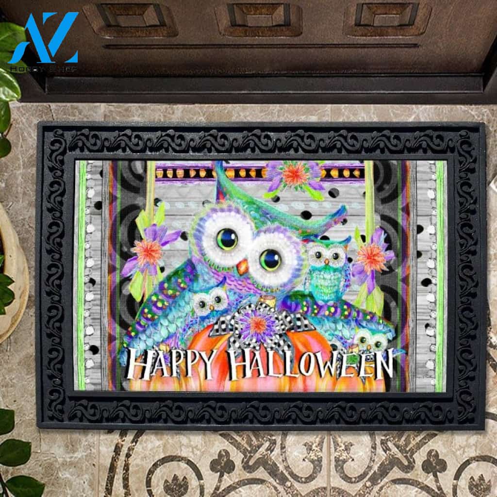 Welcome Pumpkin Owl Doormat - 18" x 30"