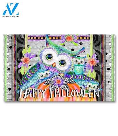 Welcome Pumpkin Owl Doormat - 18" x 30"