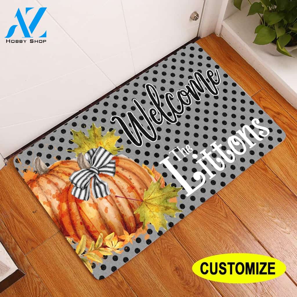 Welcome Pumpkin Personalized All Over Printing Doormat