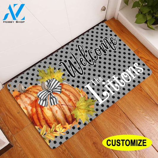 Welcome Pumpkin Personalized All Over Printing Doormat