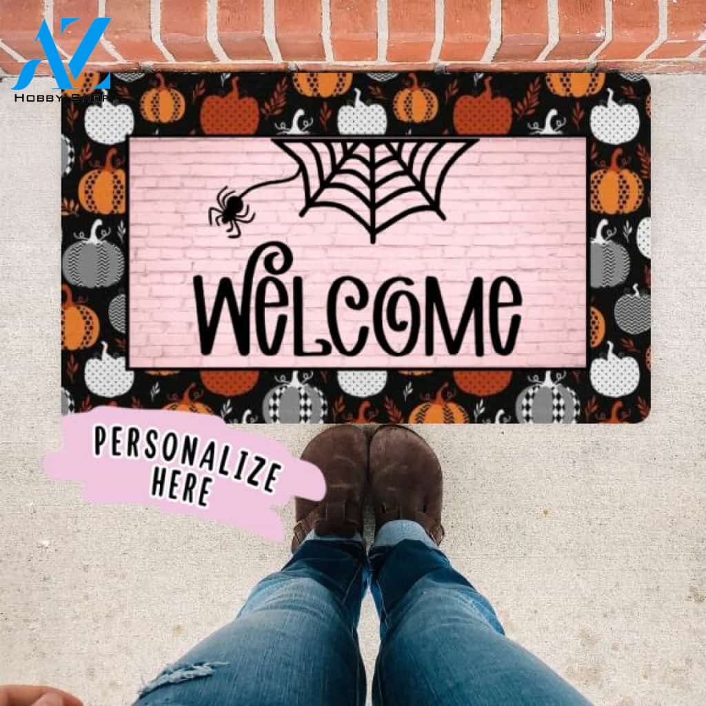 Welcome Spiderweb Door Mat,Funny Halloween Doormat, Halloween Gift, Welcome Mat, Halloween Decor,Funny Door Mat, Home Doormat, Halloween Mat