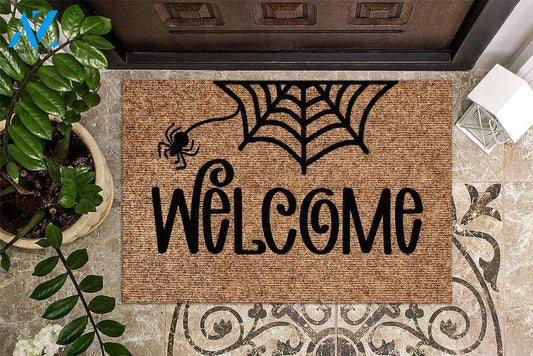 Welcome Spiderweb Halloween Funny Indoor And Outdoor Doormat Warm House Gift Welcome Mat Birthday Gift For Halloween