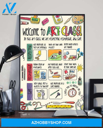 Teacher Classroom Canvas Welcome To Art Class, Student Wall Art Back to School Gift for Teacher