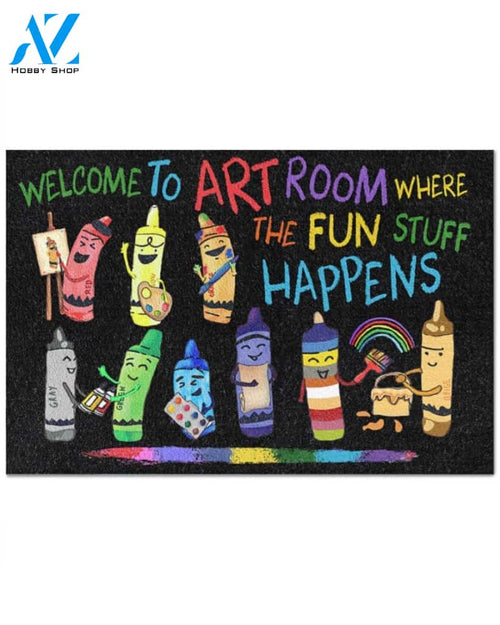 Welcome To Art Room Doormat Indoor And Outdoor Mat Entrance Rug Sweet Home Decor Housewarming Gift Gift For Classroom Friend Family Stem Feminist
