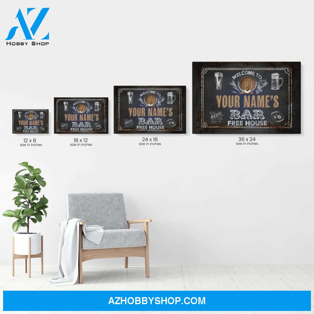 Welcome To Bar Free House Poster & Canvas