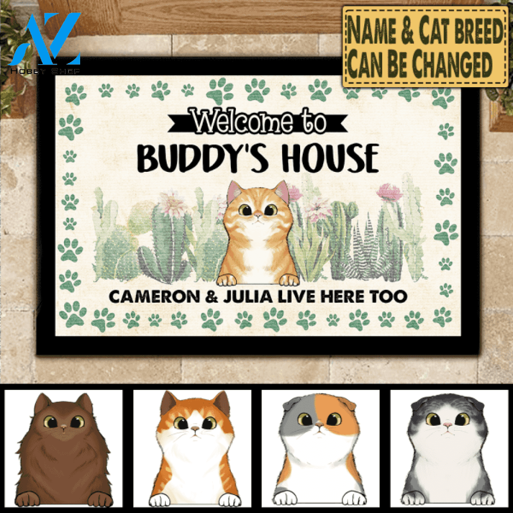 Welcome To Cat House - Personalized Doormat