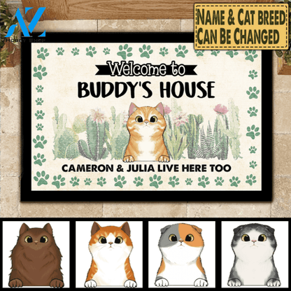 Welcome To Cat House - Personalized Doormat