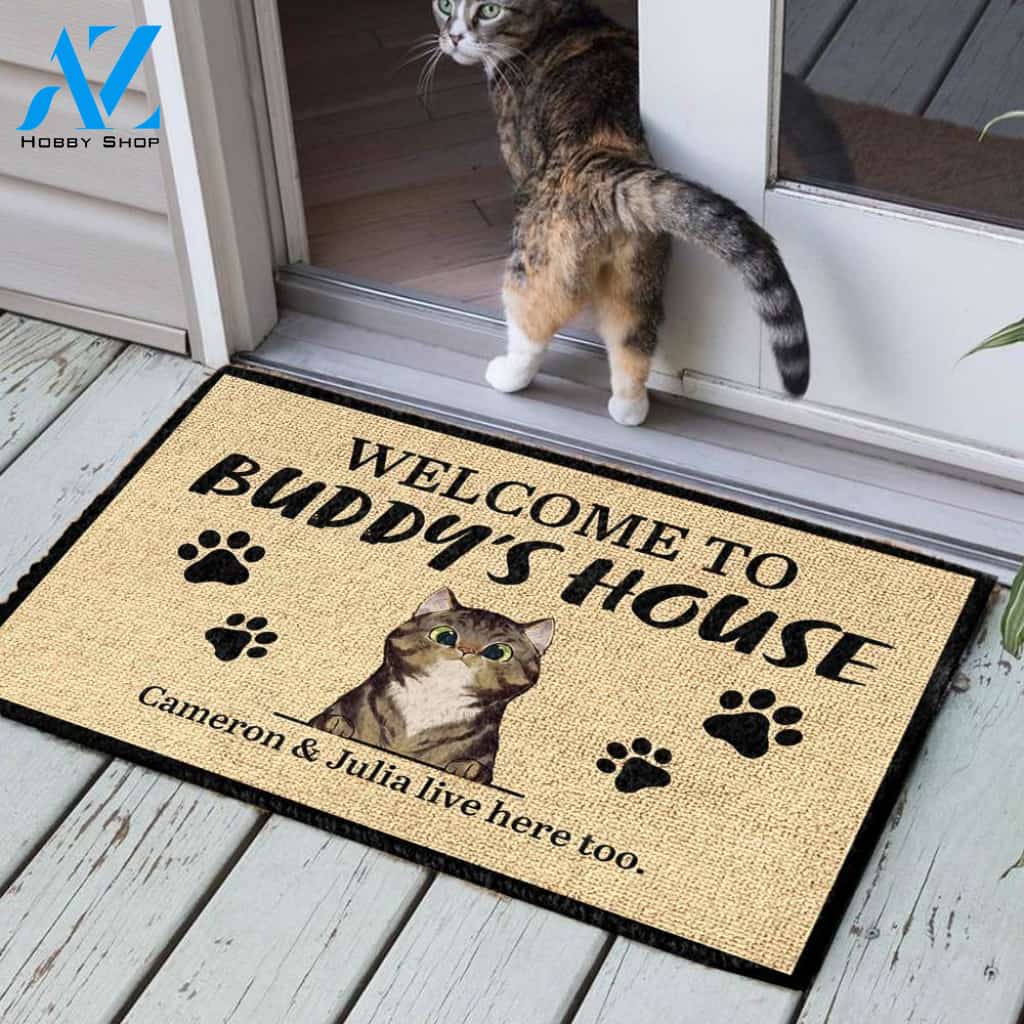 Welcome To Cats' House - Funny Personalized Cat Doormat 