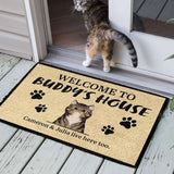 Welcome To Cats House - Funny Personalized Cat Doormat Door
