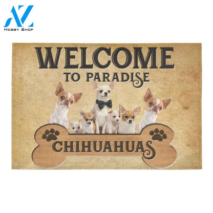 Welcome To Chihuahuas Paradise Printed Doormat Home Decor