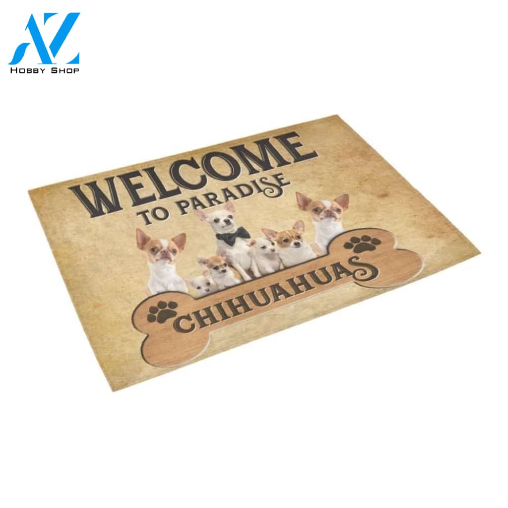 Welcome To Chihuahuas Paradise Printed Doormat Home Decor