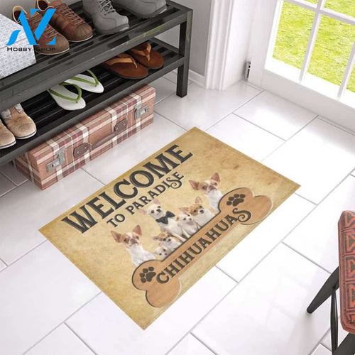 Welcome To Chihuahuas Paradise Printed Doormat Home Decor