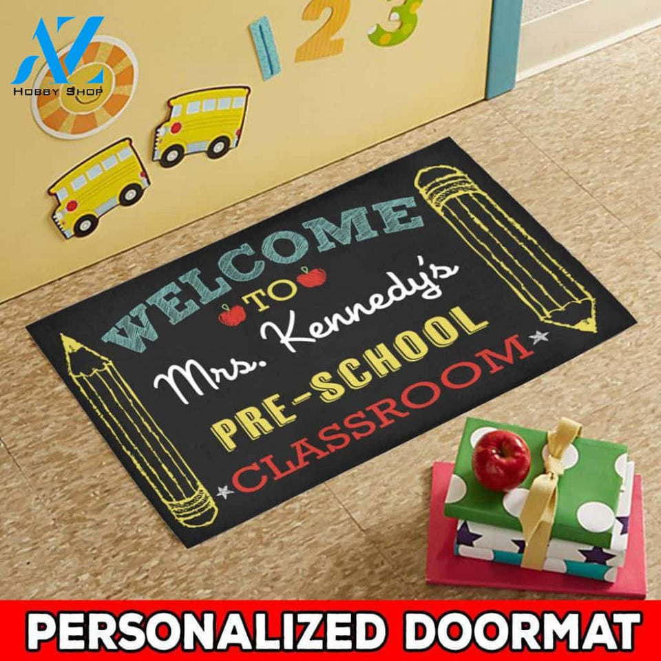 WELCOME TO CLASSROOM Personalized Doormat 23.6" x 15.7" | Welcome Mat | House Warming Gift