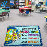 Welcome To Classroom School Bus Welcome Mat Housewarming Gift Home Decor Funny Doormat Gift For Friend, Gift For Family, Gift For Classroom