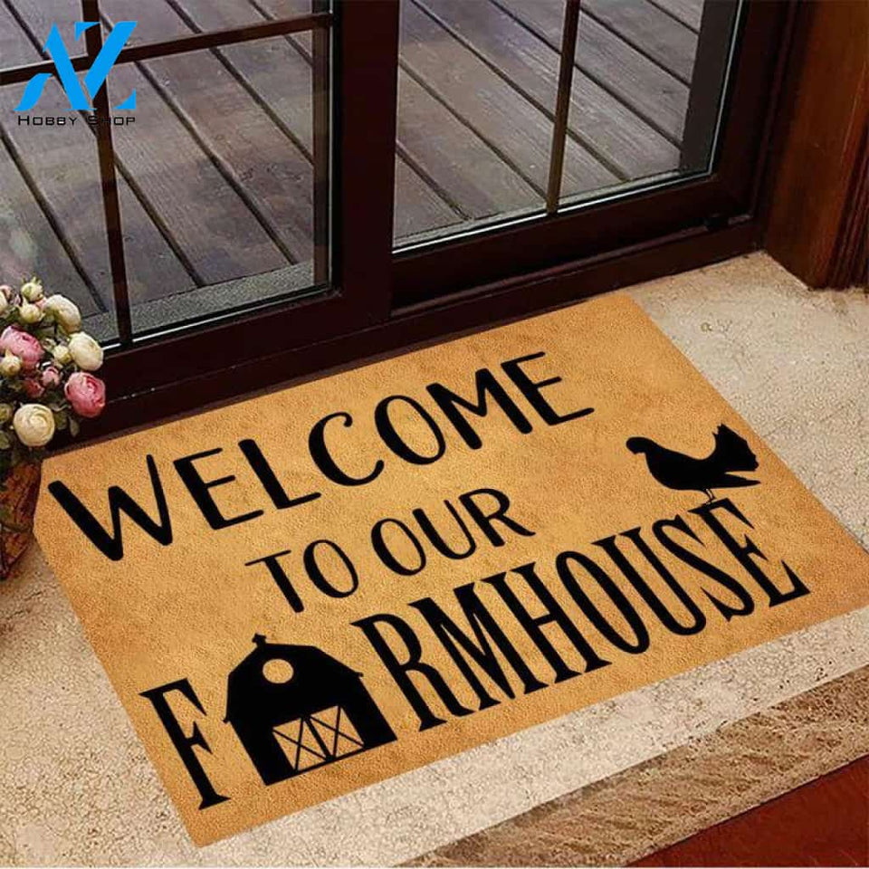 Welcome To Farmhouse Funny Indoor And Outdoor Doormat Warm House Gift Welcome Mat Birthday Gift For Farmer