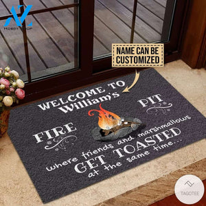 Personalized Welcome To Firepit Where Friends And Marshmallows Get Toasted Camper Doormat