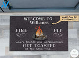 Personalized Welcome To Firepit Where Friends And Marshmallows Get Toasted Camper Doormat