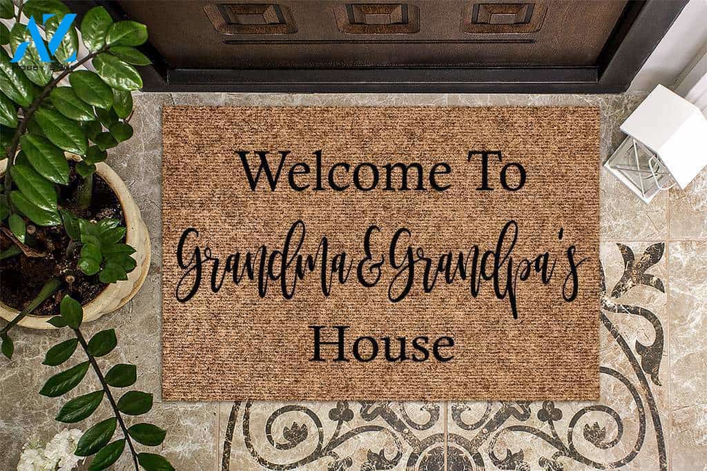 Welcome to Grandma and Grandpa's House Grandparents Doormat | Welcome Mat | House Warming Gift