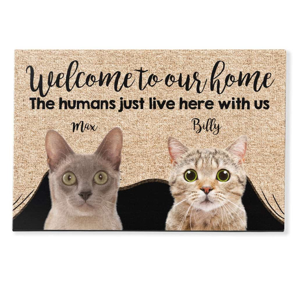 Welcome To My Home, Cat & Dog Custom Doormat, Gift For Cat & Dog Lovers