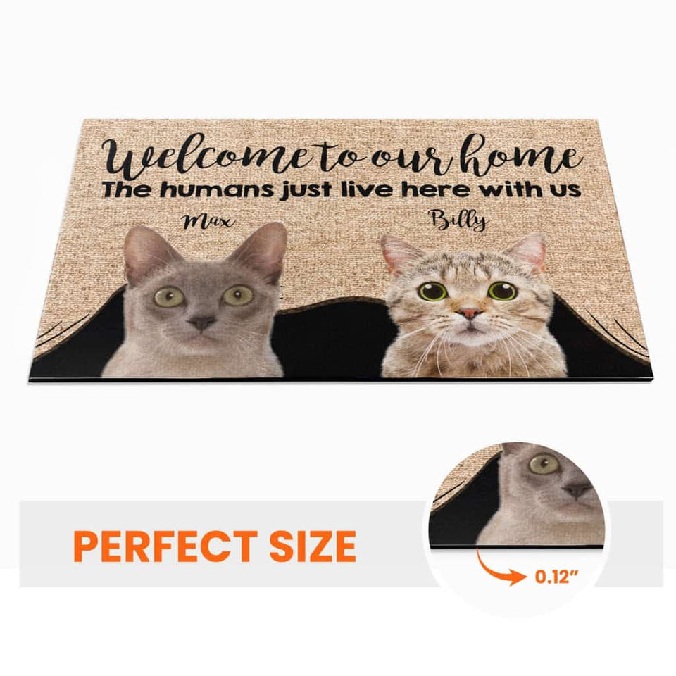 Welcome To My Home, Cat & Dog Custom Doormat, Gift For Cat & Dog Lovers