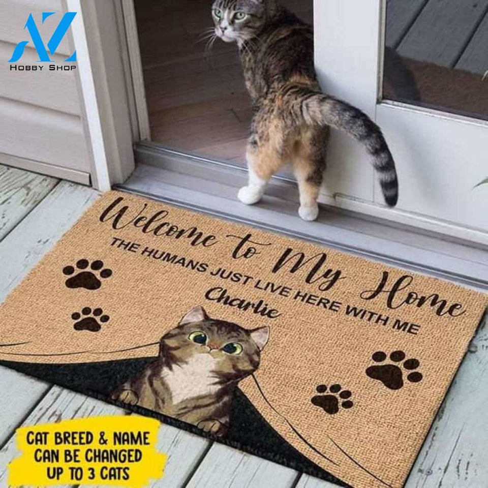 Welcome to my home doormat, custom name doormat, Cat Doormat, Personalized Cat Welcome Mat, Home Doormat, Closing Gift, New Home k105dt1