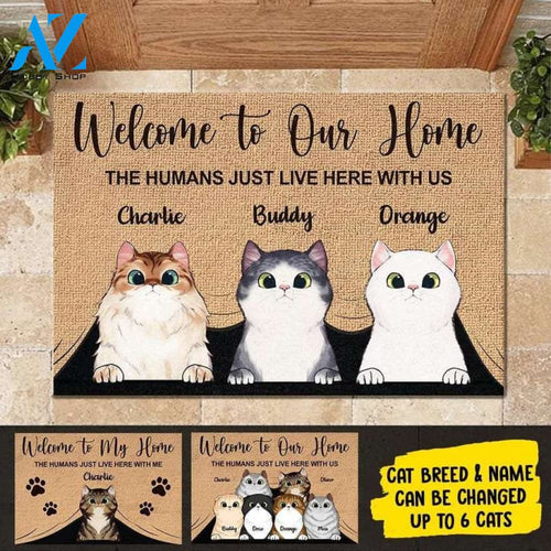 Welcome To My Home, Funny Personalized Cat Doormat, Custom, Personalized Gifts, House Warming, Closing Gift, Home Decor, Funny Door MatS