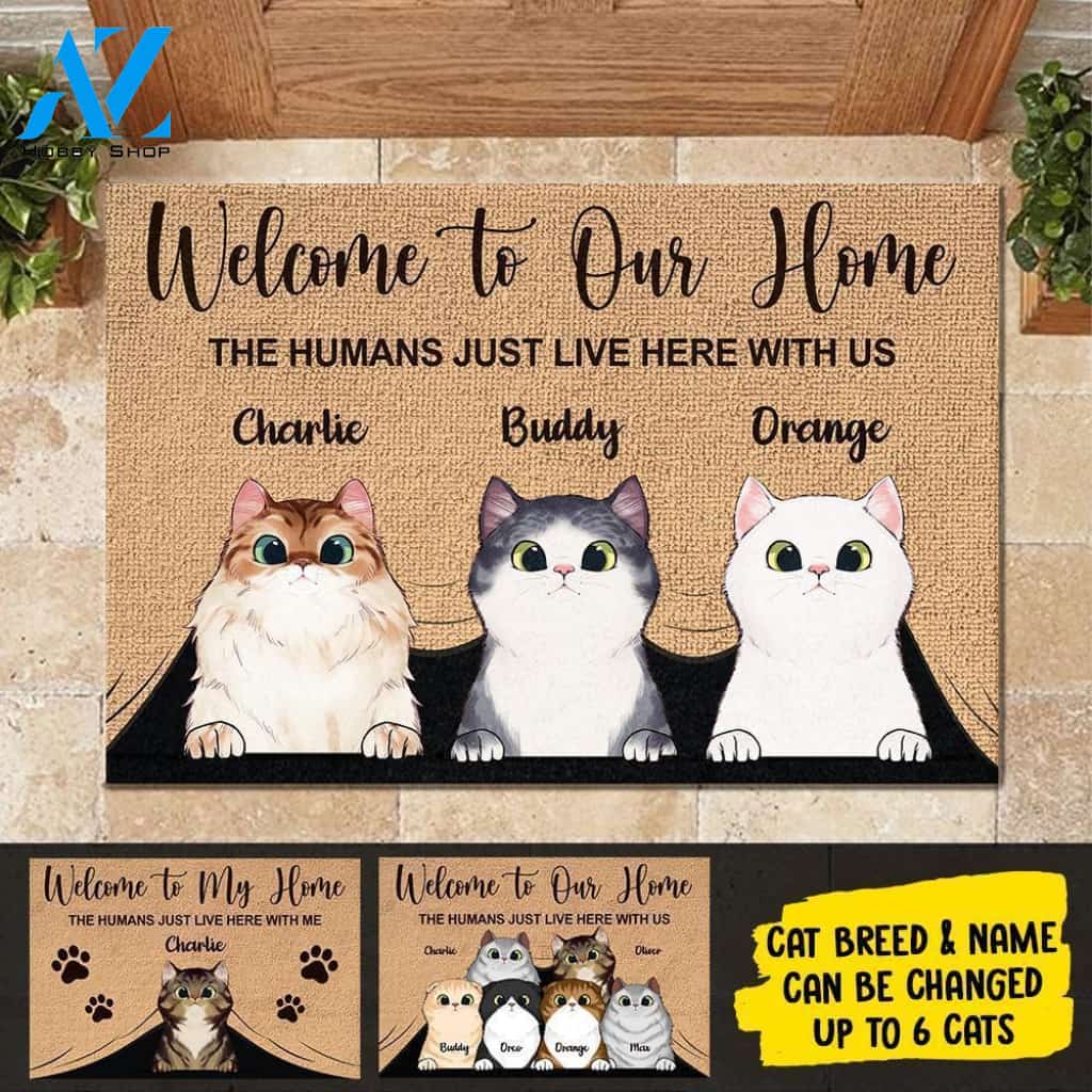 Welcome To My Home - Funny Personalized Cat Doormat | Welcome Mat | House Warming Gift