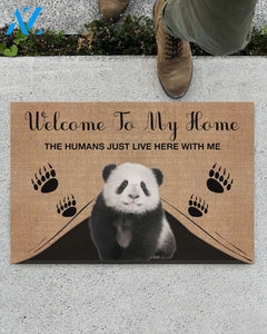 Welcome To My Home The Humans Just Live Here With Panda Indoor And Outdoor Doormat Gift For Panda Lovers Birthday Gift Decor Warm House Gift Welcome Mat