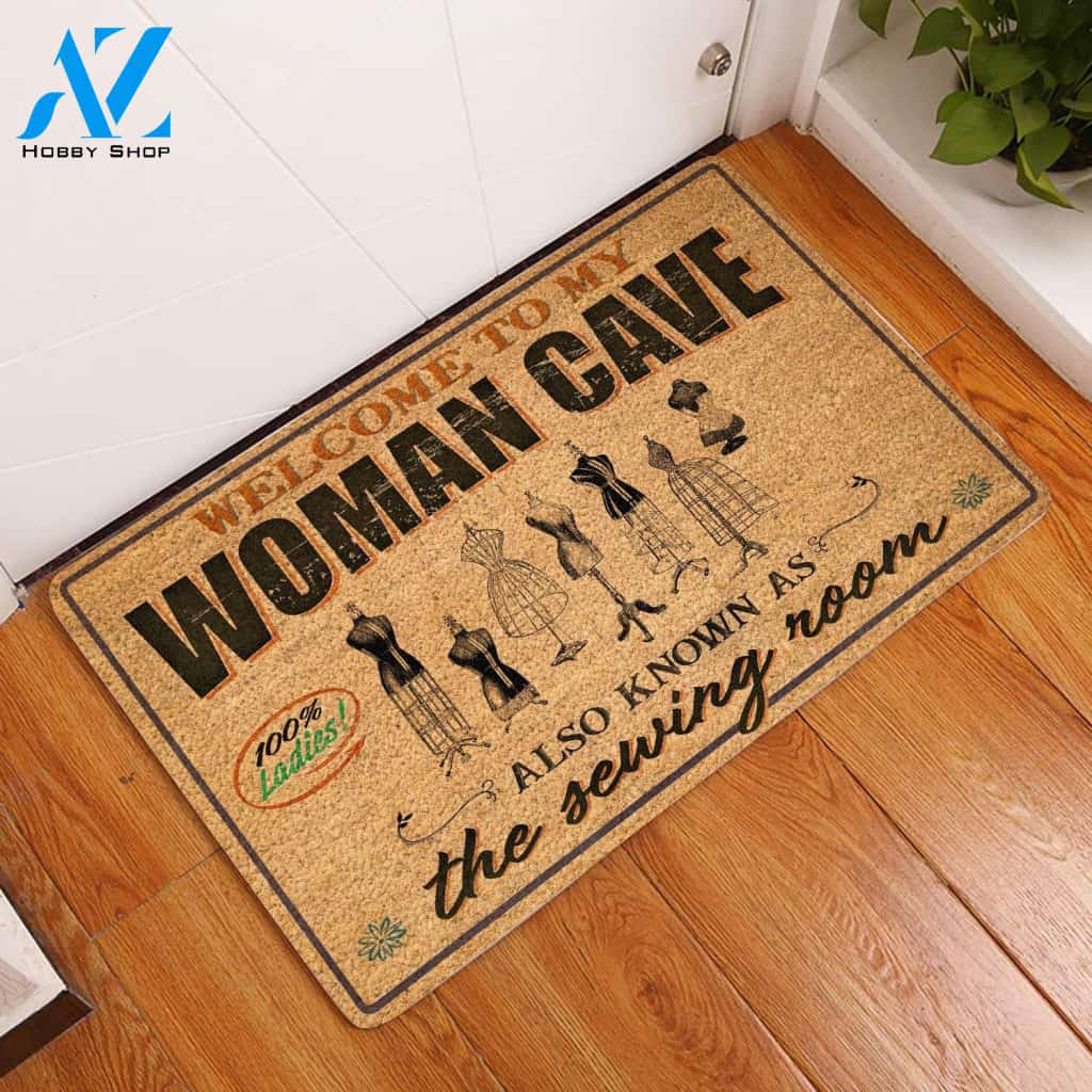 Welcome To My Woman Cave - Sewing Doormat Welcome Mat House Warming Gift Home Decor Funny Doormat Gift Idea