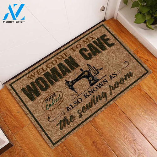 Welcome To My Woman Cave Sewing Room Doormat Gift For Sewing Gift For Friends Welcome Mat House Warming Gift Home Decor Funny Doormat Gift Idea