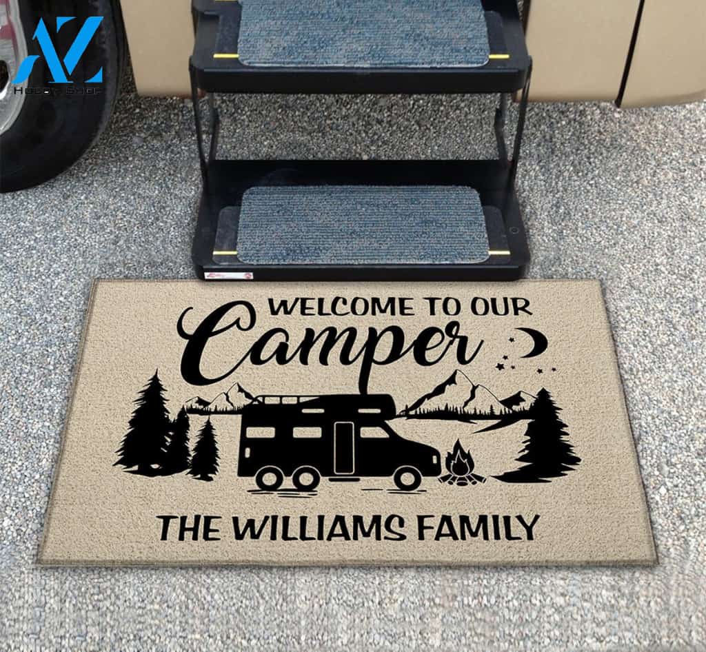 Welcome To Our Camper - The Family Name M0402 - TRHN | Welcome Mat | House Warming Gift