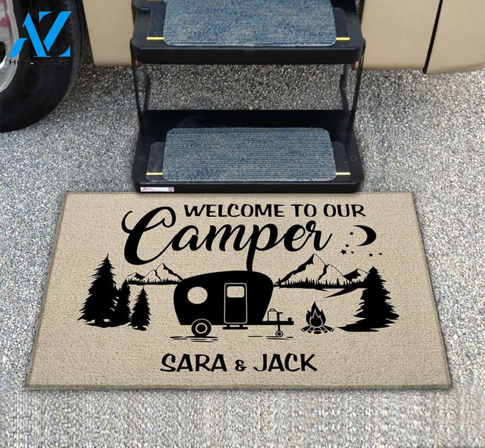 Welcome To Our Camper - The Family Name M0402 - TRHN | Welcome Mat | House Warming Gift