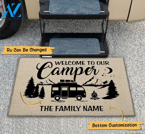 Welcome To Our Camper - The Family Name M0402 - TRHN | Welcome Mat | House Warming Gift