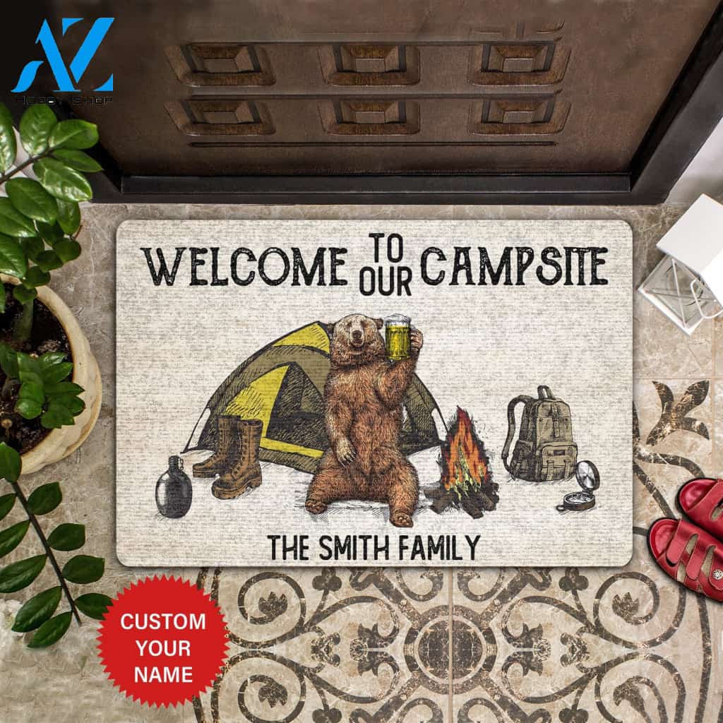 Welcome To Our Campsite Personalized All Over Printing Doormat