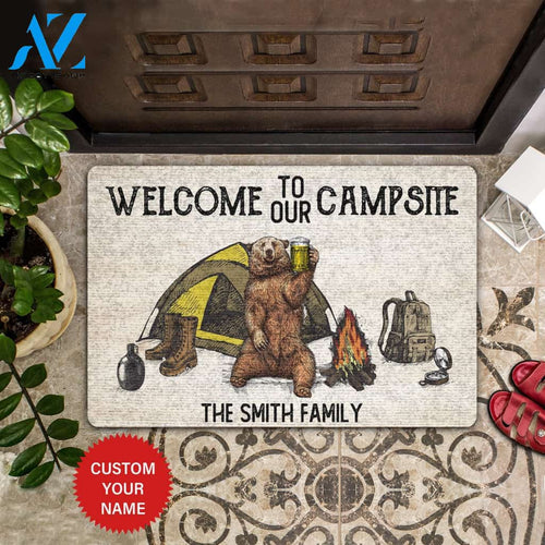 Welcome To Our Campsite Personalized All Over Printing Doormat