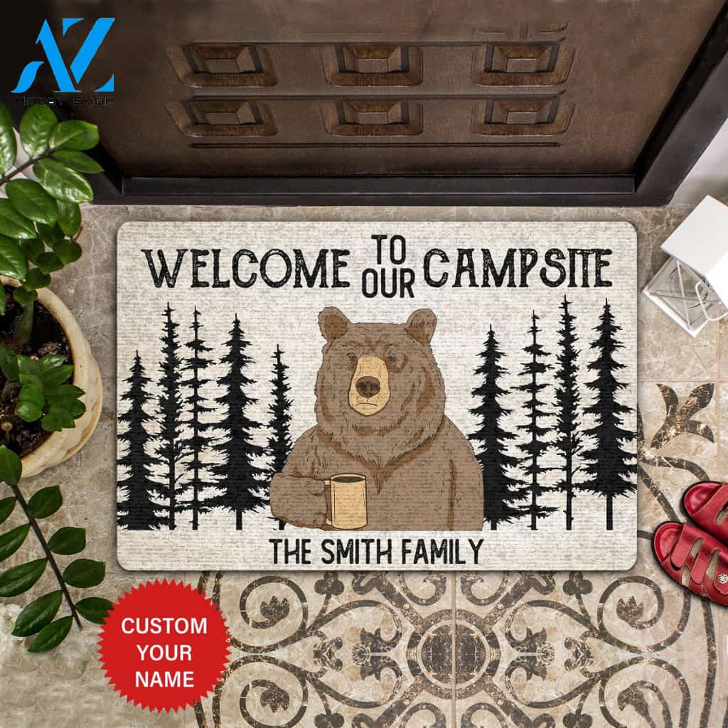 Welcome To Our Campsite Personalized All Over Printing Doormat | Welcome Mat | House Warming Gift