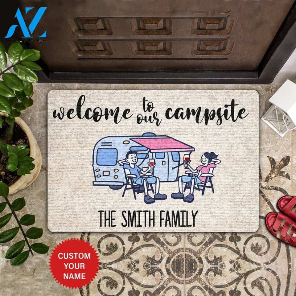 Welcome To Our Campsite Personalized All Over Printing Doormat | Welcome Mat | House Warming Gift
