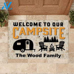 Welcome To Our Campsite, Personalized Doormat