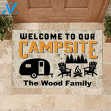 Welcome To Our Campsite, Personalized Doormat