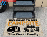 Welcome To Our Campsite, Personalized Doormat