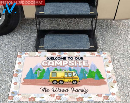Welcome To Our Campsite - Personalized Doormat