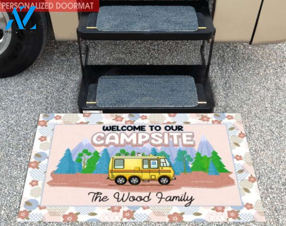 Welcome To Our Campsite - Personalized Doormat